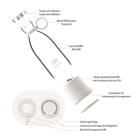Liquidificador Portátil e Mixer Sem Fio - Fresh Mixer