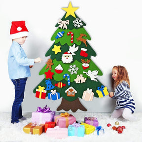 Kids DIY Big Felt Christmas Tree Christmas Decoration Santa Claus Xmas Tree 2021 New Year Gifts For Children Educational Toys