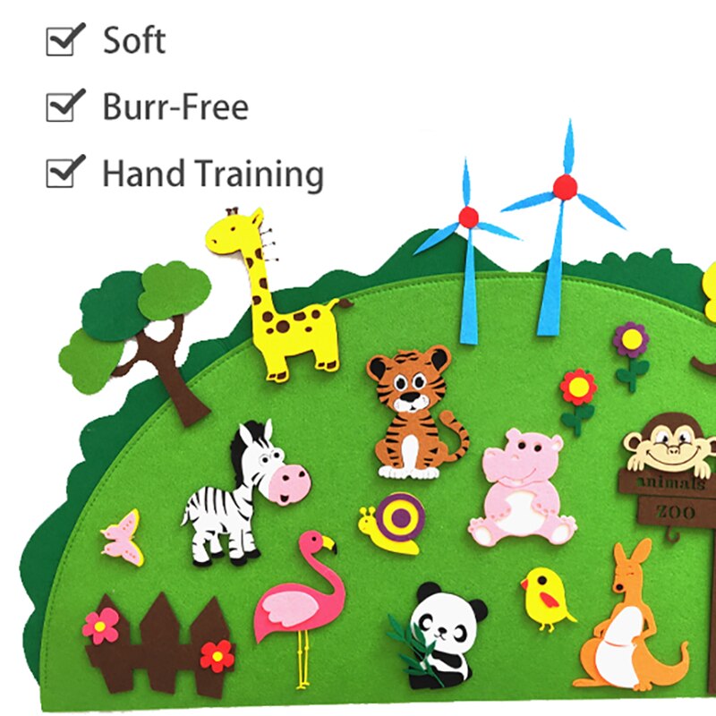 Montessori Felt Animal Jigsaw Toy Christmas Tree Sea Animal Baby DIY Material Paste Handmade Game Educational Toys For Children