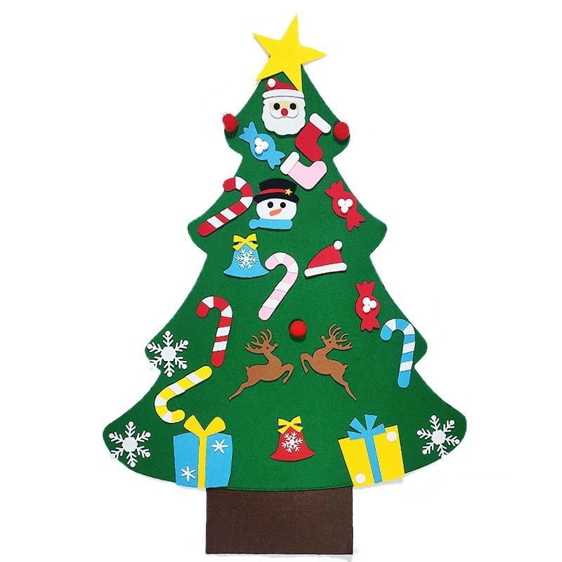 Kids DIY Big Felt Christmas Tree Christmas Decoration Santa Claus Xmas Tree 2021 New Year Gifts For Children Educational Toys