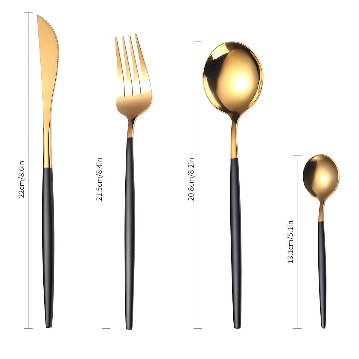 24pcs Upscale Gold Dinnerware Set Stainless Steel Tableware Set Knife Fork Coffee Spoon Flatware Set Dishwasher Safe Cutlery Set