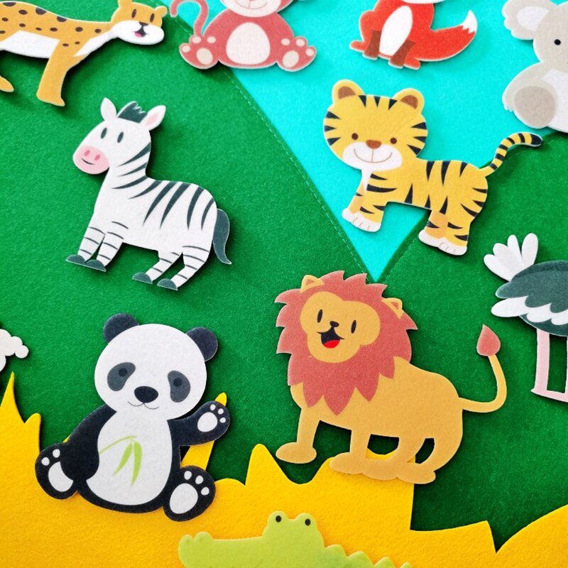 Montessori Felt Animal Jigsaw Toy Christmas Tree Sea Animal Baby DIY Material Paste Handmade Game Educational Toys For Children