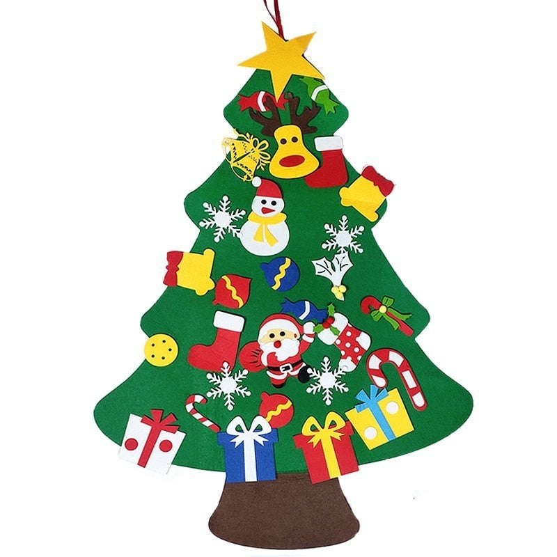 Kids DIY Big Felt Christmas Tree Christmas Decoration Santa Claus Xmas Tree 2021 New Year Gifts For Children Educational Toys