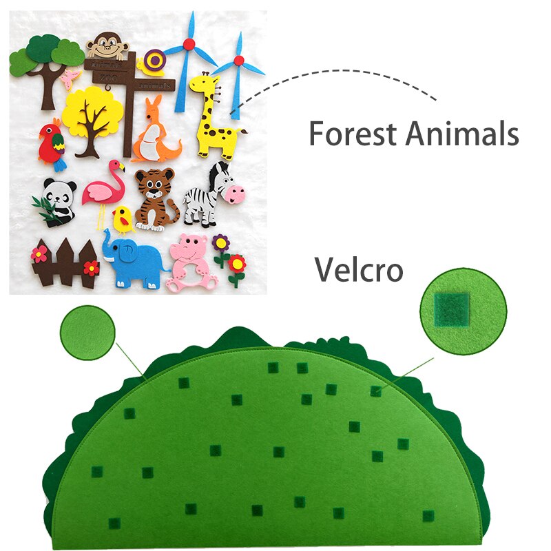 Montessori Felt Animal Jigsaw Toy Christmas Tree Sea Animal Baby DIY Material Paste Handmade Game Educational Toys For Children