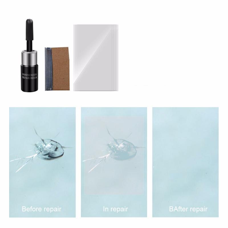 Car Windshield Repair Tool DIY Window Repair Tools Windscreen Glass Scratch Crack Restore Window Screen Resin+Blade+Strips TSLM1