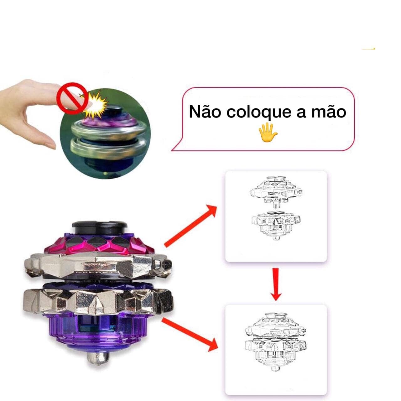 Conjunto Beyblade Com Lançador Alta Qualidade